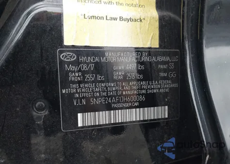 2018 Hyundai Sonata Se из США, поврежденный, VIN 5NPE24AF1JH600086